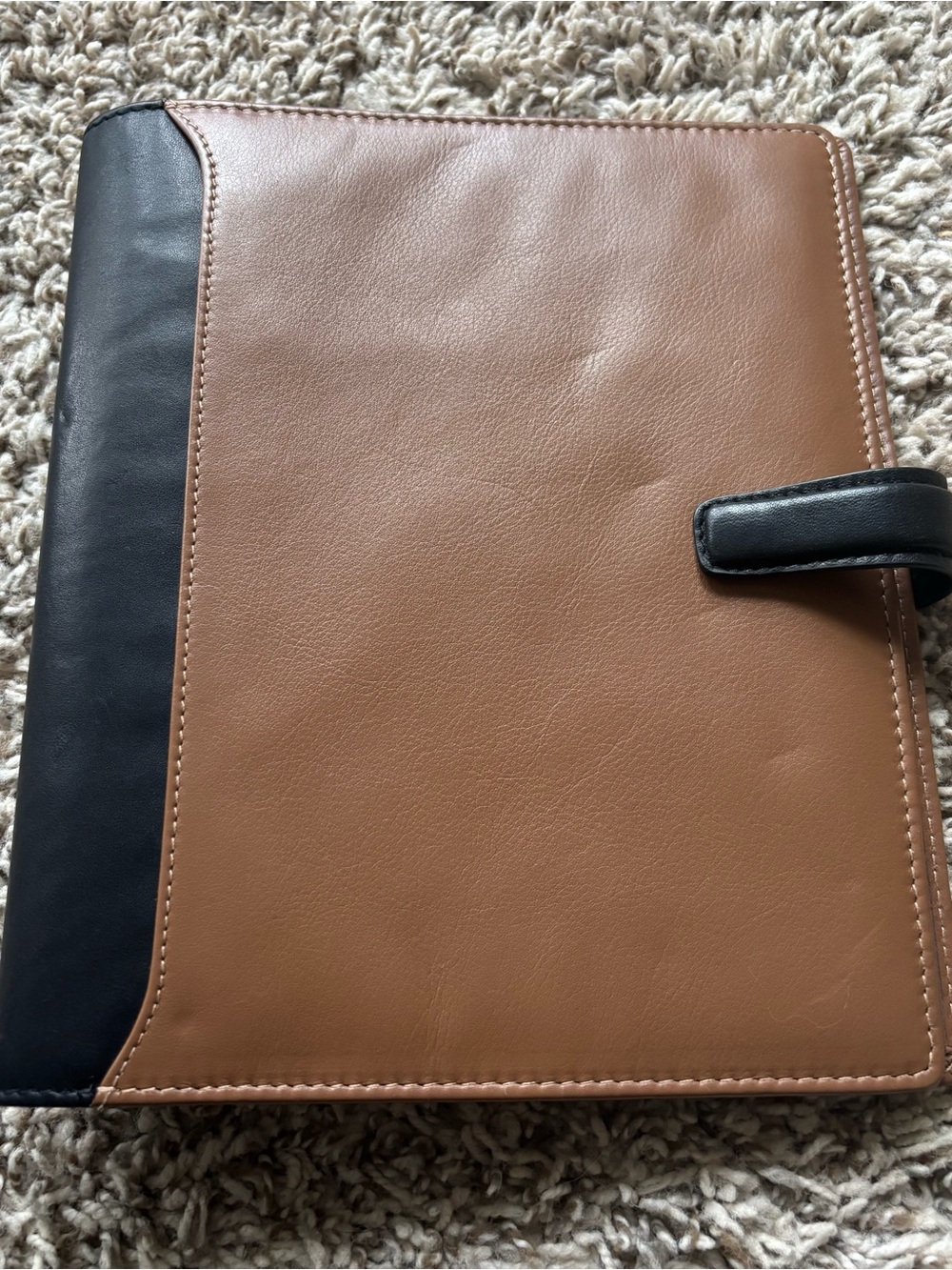filoFAX Tan Black Leather-Style Organizer nappa leather mint nappa Italian